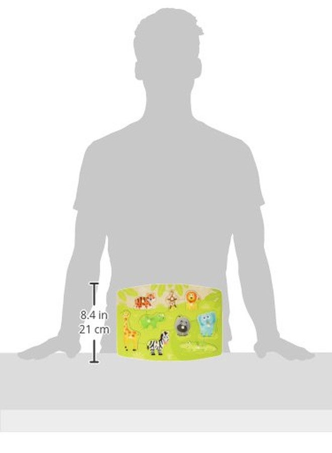 Hape Animal Jungle Peg Puzzle | Wooden Jungle Animal Puzzle for Kids | Colorful Early Educational Toy for Toddlers | Durable Wooden Puzzle for Ages 24 Months and Up - Image 2