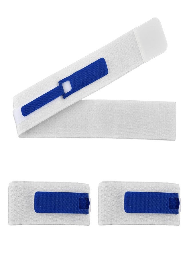 Giyochie 3 pcs Foley Catheter Leg Strap 23 x 2 incn, Adjustable Urinary Catheter Holder for Leg with Silicone Non-Slip Grip, Dual Hook-Loop Fastener for Secure Hold(Color:Blue White - Image 1