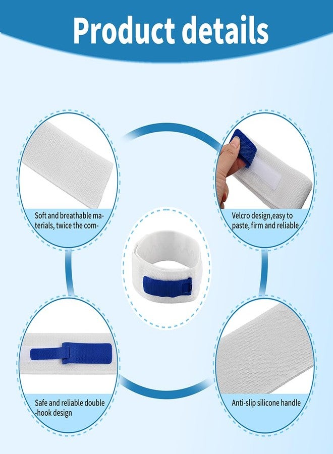 Giyochie 3 pcs Foley Catheter Leg Strap 23 x 2 incn, Adjustable Urinary Catheter Holder for Leg with Silicone Non-Slip Grip, Dual Hook-Loop Fastener for Secure Hold(Color:Blue White - Image 5