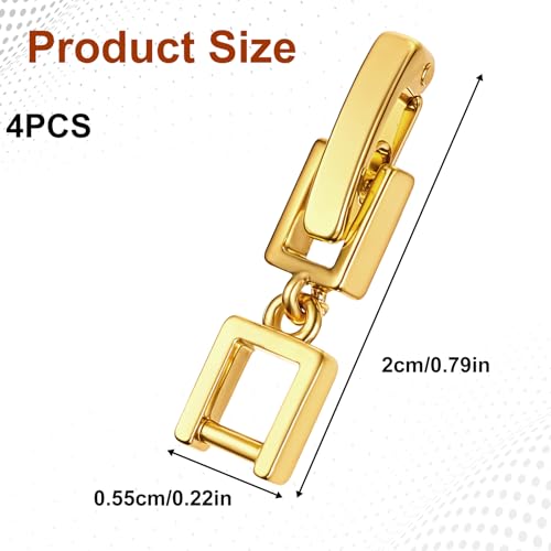 Eldraqth Foldover Clasp Extender Foldover Extension Jewelry Clasps 4 Pcs Gold Plated Fold Over Clasp Necklace Extension Clasps Metal Bracelets Extenders Small Fastener for Women Jewelry Making Repair Kit - Image 2