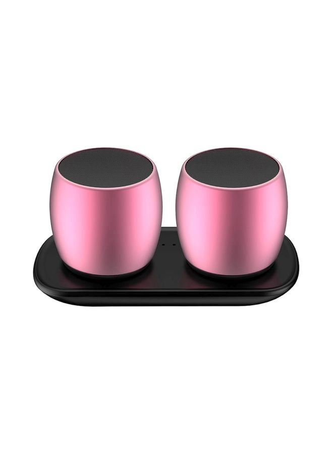 NIBEMINENT Stereo Bluetooth Speaker With Charging Dock Rose Gold  - Image 1