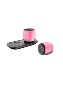 NIBEMINENT Stereo Bluetooth Speaker With Charging Dock Rose Gold  - Image 2