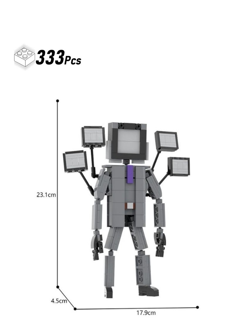 Skibidi Toilet Man Toy Building Blocks 333 PCS TV Man Toy Ideas Toys Battle Horror Game Model Ideas Toys Gifts for Adult u0026 Kids