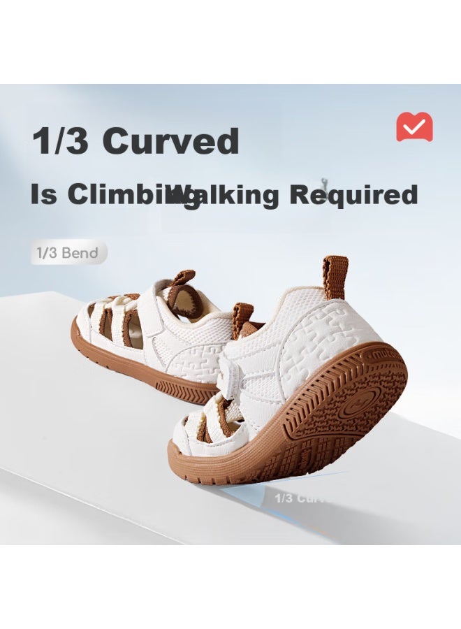 Shepherd Boy Mucun Children's Shoes Boys' Peep Toe Sandals Summer Girls' Baby Soft Bottom Shoes Mocha 25 - Image 3