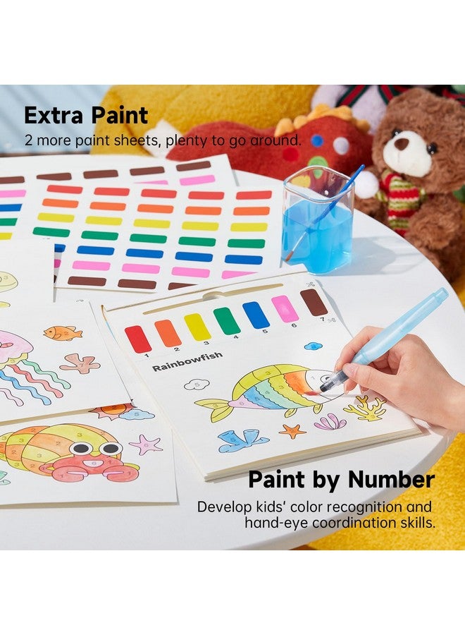 Shuttle Art Paint with Water Coloring Book for Kids, 25 Sea World Themed Pages with 2 Brushes, Mess-Free Watercolor Paint Set, Travel-Friendly Art Craft Gift for Toddlers, Birthday Christmas Gift - Image 3