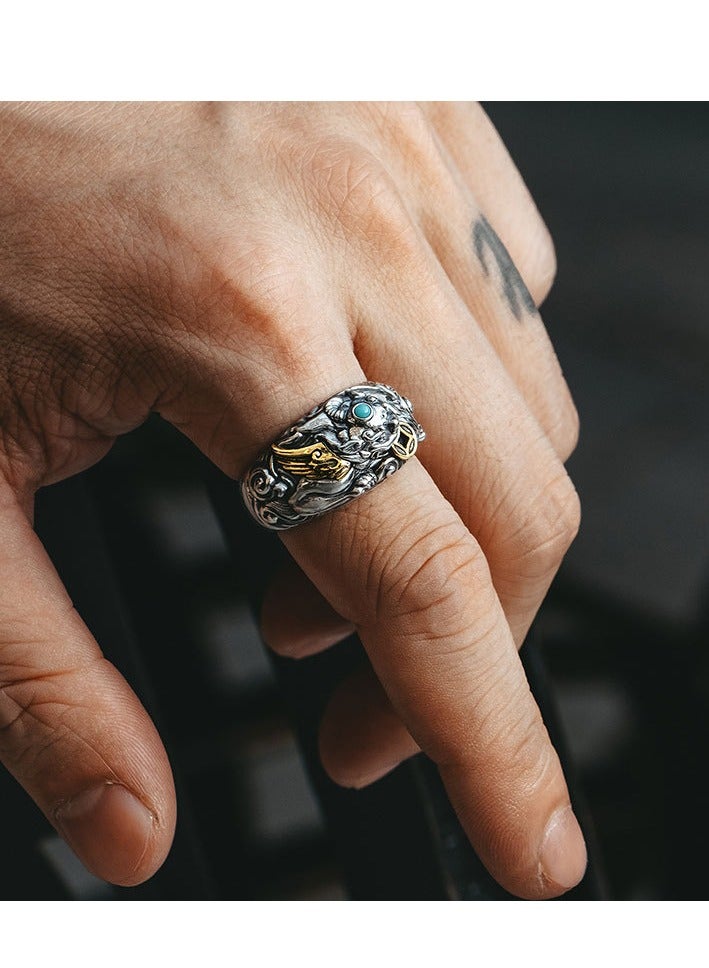 Trendy Retro Distressed Adjustable Ring - Image 5