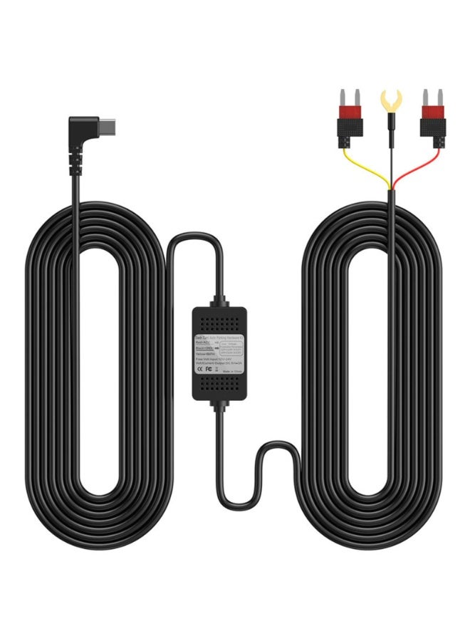 Dash Cam Hardwire Kit USB C Port, 11.5ft Dashboard Camera Car Charger Cable 12V- 24V to 5V/3A Low Voltage Protection - Image 1
