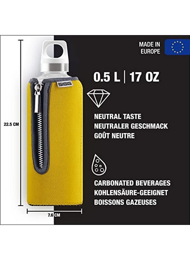 Glass Water Bottle Stella Yellow With Neoprene Pouch Leakproof Dishwasher Safe Bpa Free Recycled Glass 17 Oz - pzsku/ZEA91ABF5E434819CE1B0Z/45/_/1721990339/0060bb6e-74cf-438d-8238-c077c1530e75