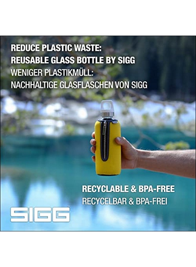 سيج زجاجة مياه زجاجية ستيلا صفراء مع كيس من النيوبرين، مقاومة للتسرب، آمنة للاستخدام في غسالة الأطباق، خالية من مادة BPA، زجاج معاد تدويره 17 أونصة - Image 4
