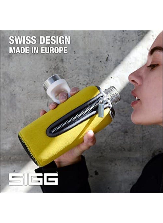 سيج زجاجة مياه زجاجية ستيلا صفراء مع كيس من النيوبرين، مقاومة للتسرب، آمنة للاستخدام في غسالة الأطباق، خالية من مادة BPA، زجاج معاد تدويره 17 أونصة - Image 5