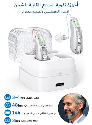 Rechargeable Hearing Aids, Invisible Behind The Ear Hearing Amplifiers, Magnetic Assistive Listening Devices for Adults and Seniors with Noise Cancelling (Silver) - pzsku/ZEA91C309B6300552B20BZ/45/_/1726730942/fd956d3c-ceb3-4d2c-b3fd-cd2b8dd49d00