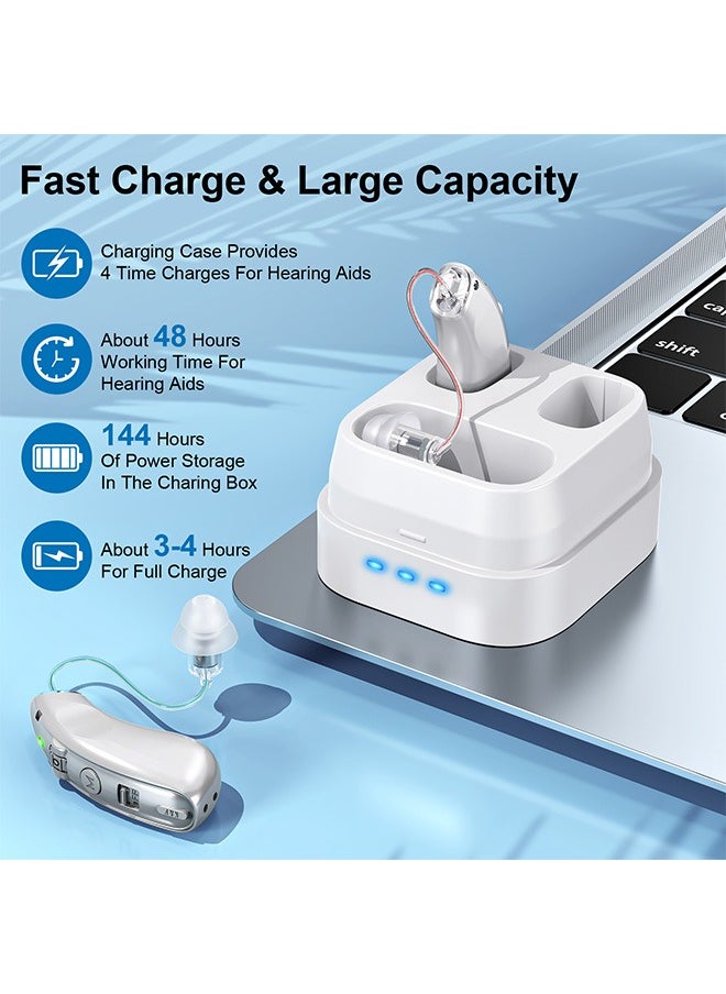 Urit Rechargeable Hearing Aids, Invisible Behind The Ear Hearing Amplifiers, Magnetic Assistive Listening Devices for Adults and Seniors with Noise Cancelling (Silver)  - Image 5