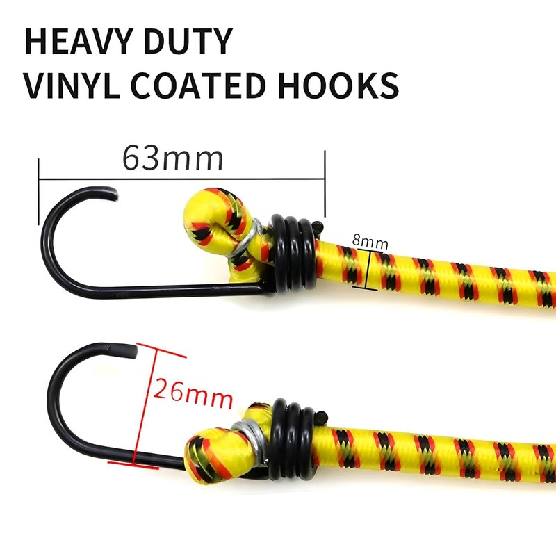 VERAT حبل بونجي فيرات عالي القوة قابل للتمدد حبل مطاطي متعدد الاستخدامات لتعليق الملابس ربط خلف الدراجات حبل تجفيف الملابس إلخ 2م قابل للتوسع مجموعة من 3 - Image 3