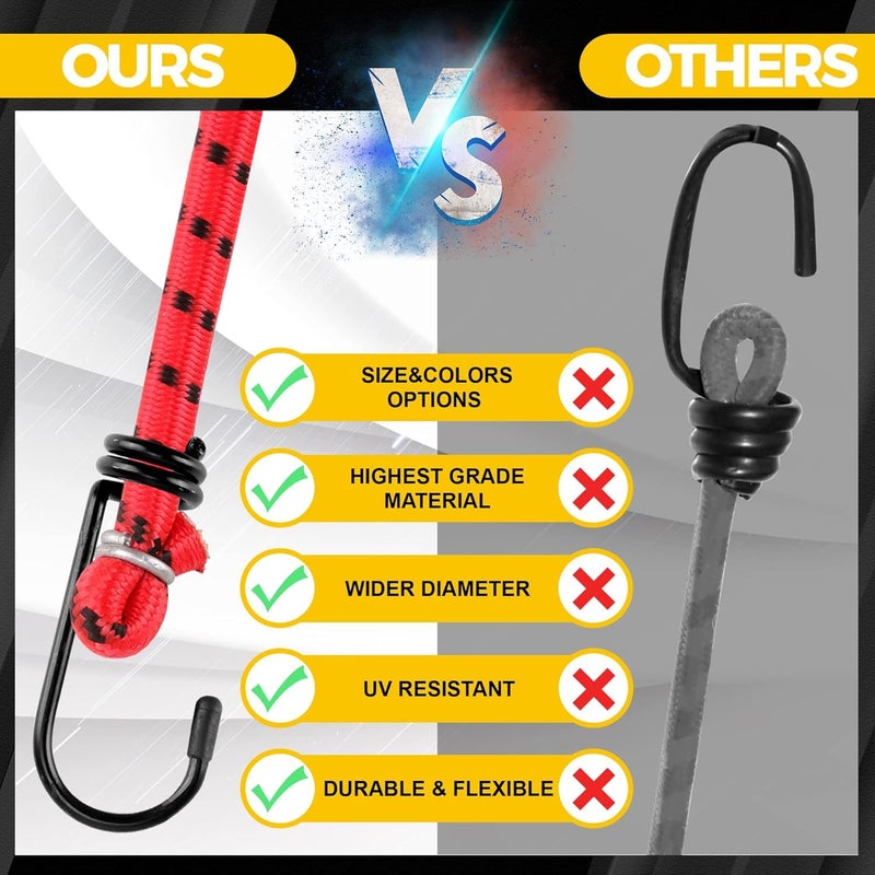 VERAT حبل بونجي فيرات عالي القوة قابل للتمدد حبل مطاطي متعدد الاستخدامات لتعليق الملابس ربط خلف الدراجات حبل تجفيف الملابس إلخ 2م قابل للتوسع مجموعة من 3 - Image 5