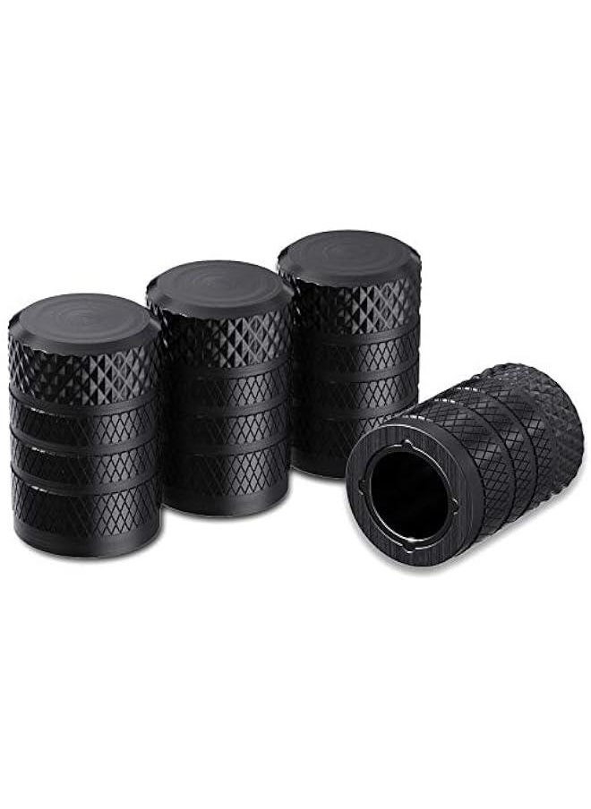 Generic Tire Valve Stem Caps, Black, 4 pcs/Pack, Anodized Aluminum Tire Valve Cap Set, Corrosion Resistant, Universal Stem Covers for Cars Trucks Motorcycles SUVs and Bikes  - Image 1