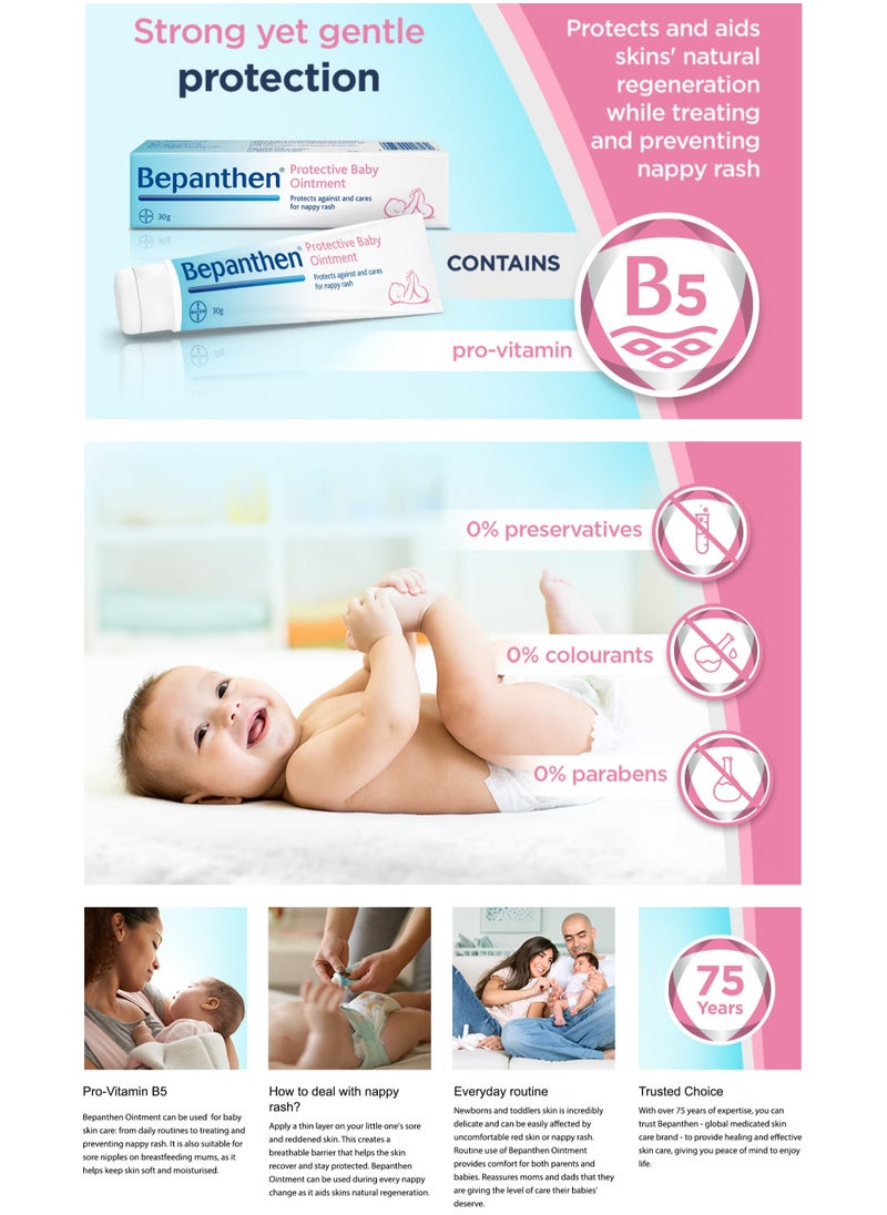 Bepanthen Baby Nappy Diaper Care Ointment, Protective Baby Healing Ointment,100g  - Image 5