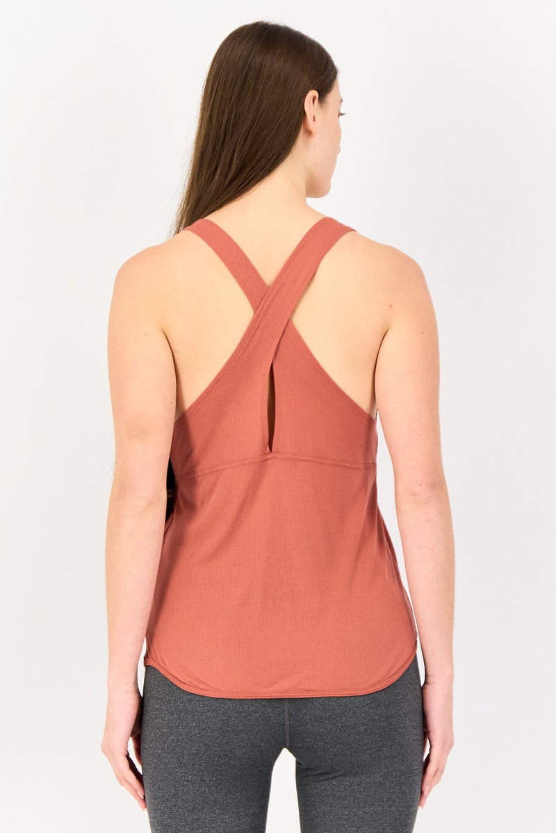 Nike Women Dri-Fit Sleeveless Training Tank Top, Rust - Image 3