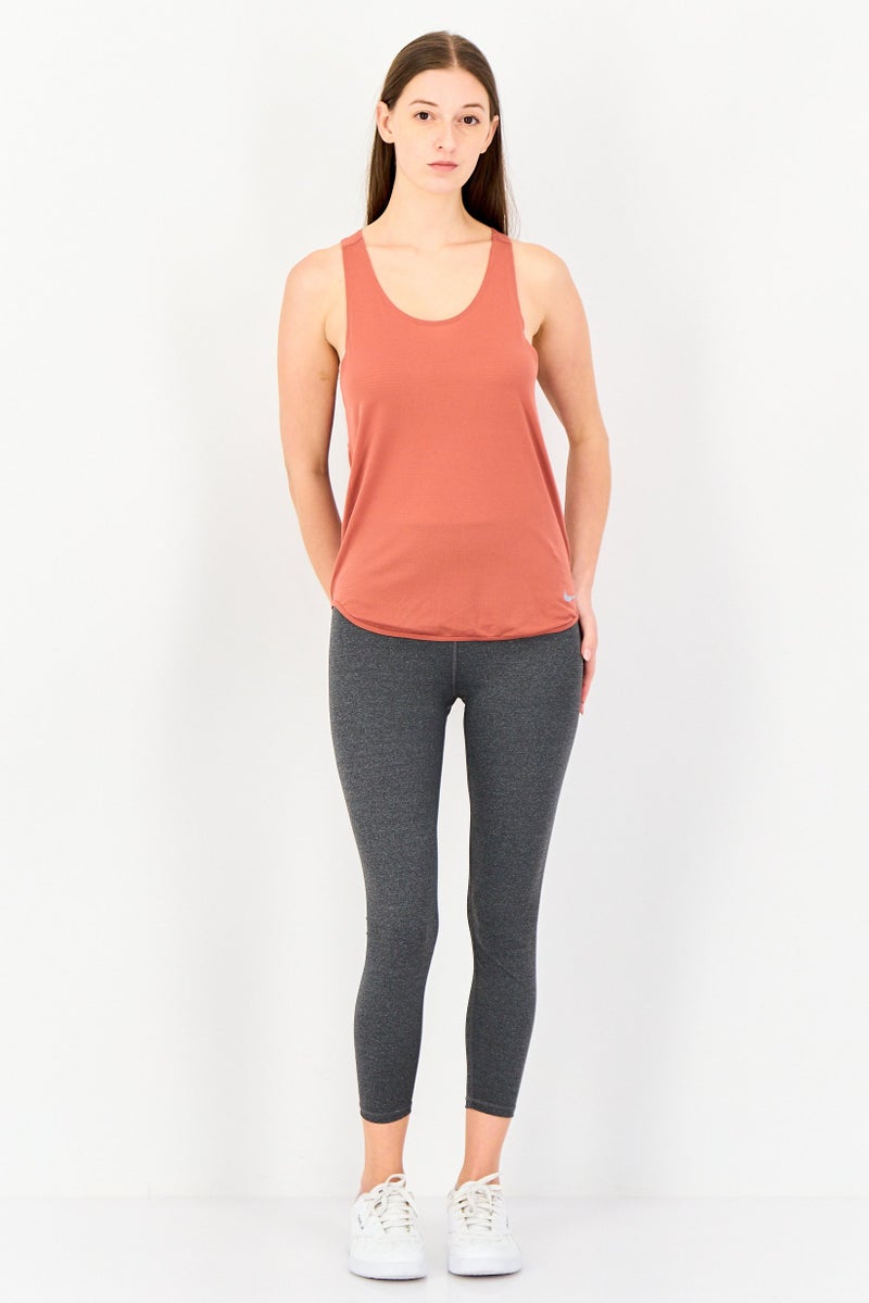 Nike Women Dri-Fit Sleeveless Training Tank Top, Rust - Image 2