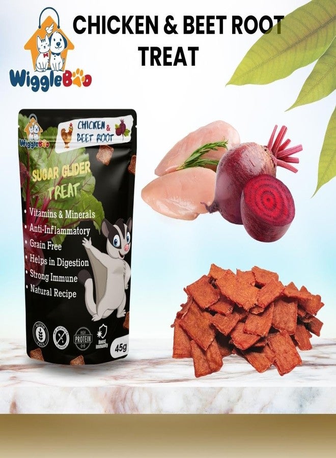 WiggleBoo مكافآت ويغل بو بالدجاج والشمندر السكرية | تدعم جهاز المناعة والهضم | وجبات خفيفة صحية مقرمشة (دجاج وشمندر 45 غرام) - Image 2