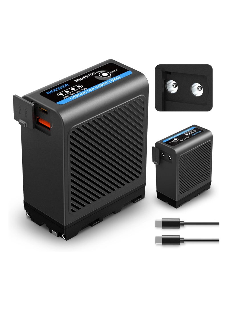 NEEWER NW-F970D 10500mAh Rechargeable Battery with Type-C DC Power Port | Compatible with Sony NP-F970, LED Video Lights, Field Monitors & Cameras - Image 1