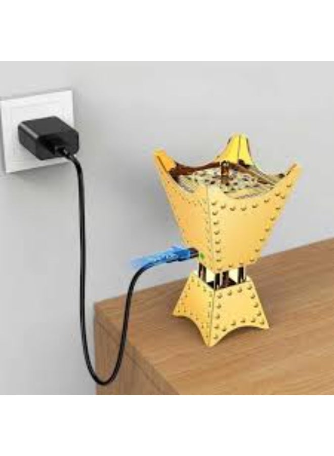 مبخرة عود ذهبية اللون، مناسبة للسيارة والمنزل والمكتب - Image 3