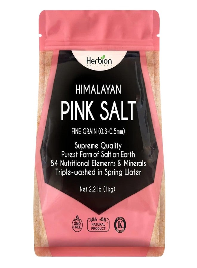 HERBION Naturals Himalayan Pink Salt Pouch Fine Grain, 100% Pure with 84 Minerals for Seasoning, Resealable, Organic, All-Natural Salt, Triple-Washed in Spring Water, Vegan, Kosher Certified - Image 1