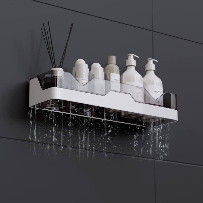 UIFER 2-Pack Adhesive Shower Caddy, Shower Shelves with Hooks, No Drilling Shower Racks for inside shower & Kitchen Storage - Image 5