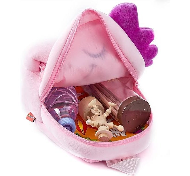 Blue Tree School Bag for Cute Kids for (1-5 Years), Nursery Soft Plush Pink Dinosour Bag for toddlers, Mini Travel Animal Backpack for Boys and Girls - Image 3