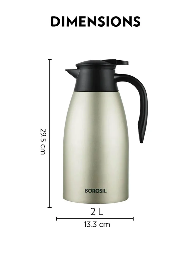 بوروسيل بوروسيلي إبريق شاي ستانلس ستيل فاكيوم أويستر -  لتر