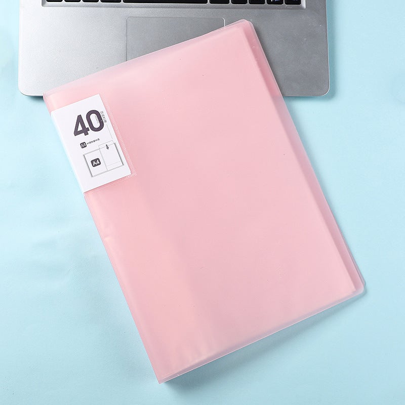 Morandi A4 Multi-Page Insert Folder – Plastic Storage Bag for Students and Office Supplies - Image 1
