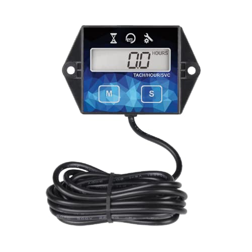 Yooreal Digital Small Engine Tachometer Hour Meter,Resettable Hours,Replaceable Battery for Lawn Mower Generator Chainsaw Outboard Motor Snowblower Jet Ski Dirt Bike - Image 1