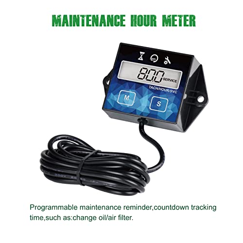 Yooreal Digital Small Engine Tachometer Hour Meter,Resettable Hours,Replaceable Battery for Lawn Mower Generator Chainsaw Outboard Motor Snowblower Jet Ski Dirt Bike - Image 3