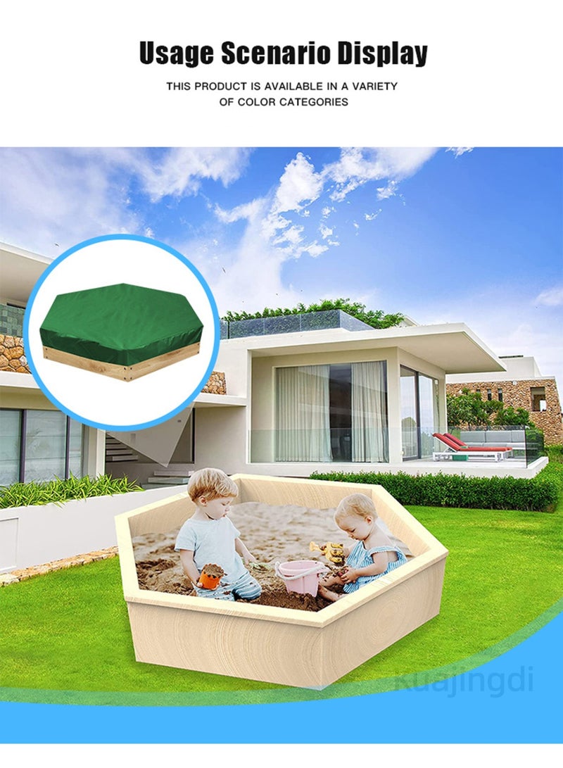 Kuajingdi Outdoor Garden Hexagonal Sandbox Cover with Drawstring, Oxford Cloth Waterproof, Windproof and Dustproof Protect Sandbox Sand and Toys  - Image 3