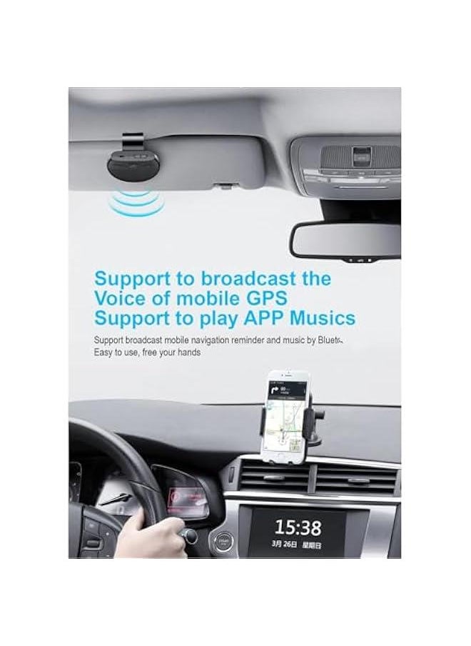 Generic - Hands Bluetooth for Cell Phone Car Kit - Bluetooth 5.0 Car Speaker with CVC8.0 Double Noise Reduction Technology, Support Siri Voice Guidance Receiver for Car Handsfree - Image 1