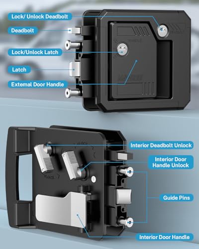Kohree Class C Mechanical RV Door Lock Replacement, RV Camper Door Locks, RV Door Latch with 4 Keys, fits Most Class C Class A Campers with 4.25" x 4.50" x 1.25"-1.5" Lock Hole - Image 5