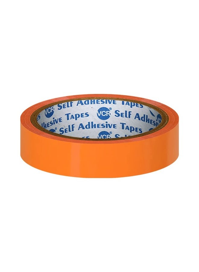VCR Orange Color Tape - 50 Meters in Length - 12mm / 0.5" Width - 01 Roll Per Pack - BOPP Self Adhesive Tape for Arts and Craft use, Box Packing, Office and Home use - Image 1