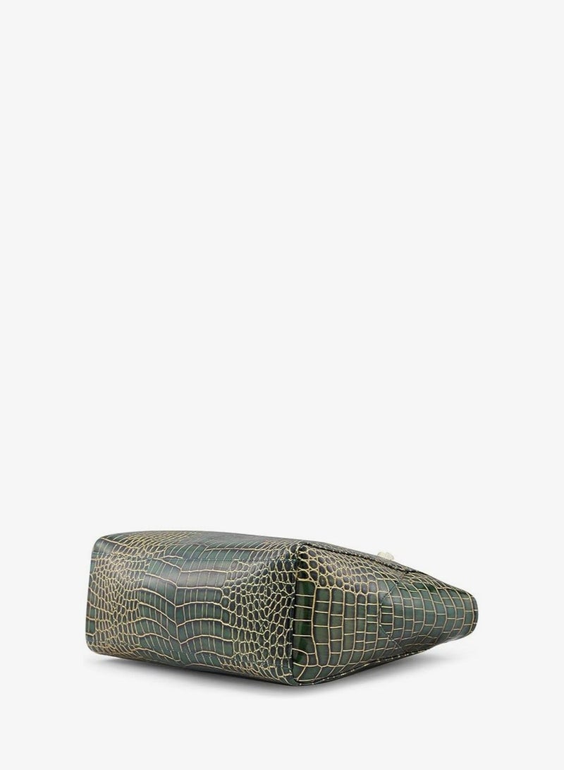 Caprese Miranda Tote Bag, Large-Green | Stylish Handbag for Women | Spacious, Versatile Office & Daily Essentials Tote | Top Zip Closure - Image 4