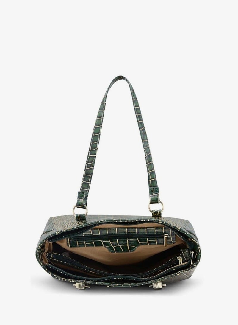 Caprese Miranda Tote Bag, Large-Green | Stylish Handbag for Women | Spacious, Versatile Office & Daily Essentials Tote | Top Zip Closure - Image 3