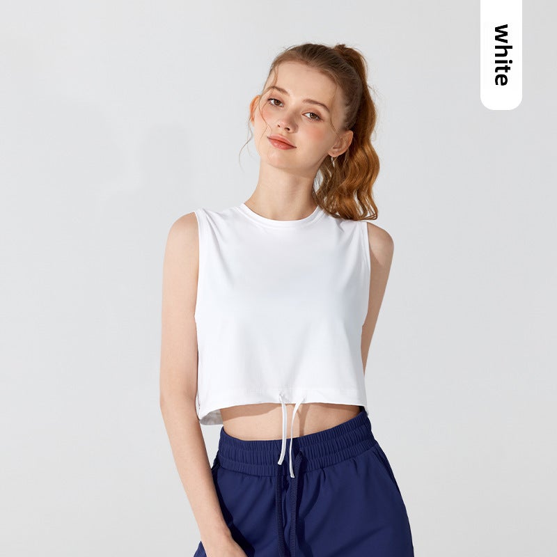 Generic Breathable Fitness Yoga Vest Womens Summer Top White 