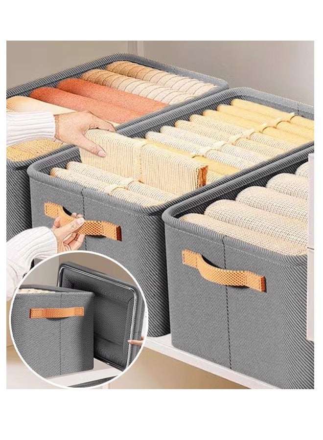 Foldable Storage Box, Fabric Storage Cubes with Handles, Washable Storage Organizer,  Large Capacity Storage Baskets, Collapsible Storage Bins, Wardrobe Clothes Storage Box, Sturdy Durable Storage Box, Space-Saving Organizer for Clothes Blankets Toys Books (42x28x25cm) - Image 3