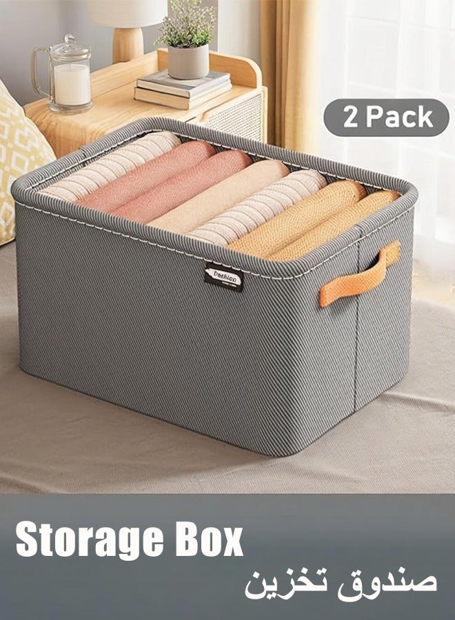 Foldable Storage Box, Fabric Storage Cubes with Handles, Washable Storage Organizer,  Large Capacity Storage Baskets, Collapsible Storage Bins, Wardrobe Clothes Storage Box, Sturdy Durable Storage Box, Space-Saving Organizer for Clothes Blankets Toys Books (42x28x25cm) - Image 1