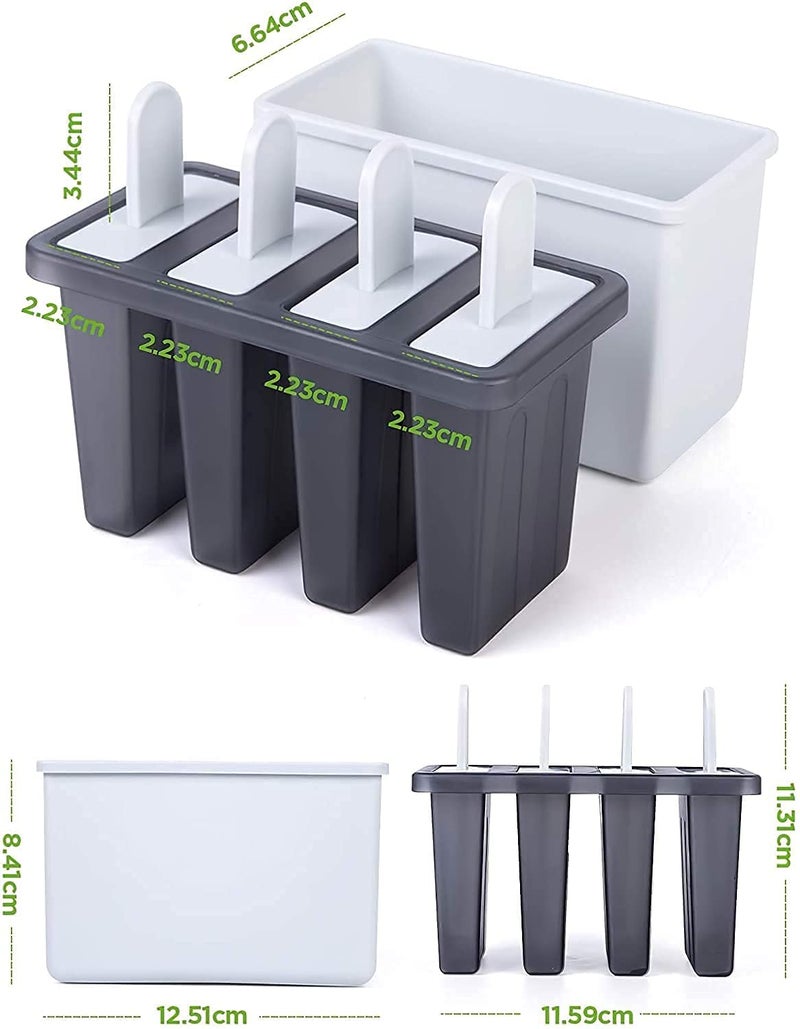 JOLYMIT Reusable Ice Cream Mould and Popsicle Mould with Stick for Making Ice Candy Kulfi Ice Candy Maker Plastic 2 Pack - Image 3