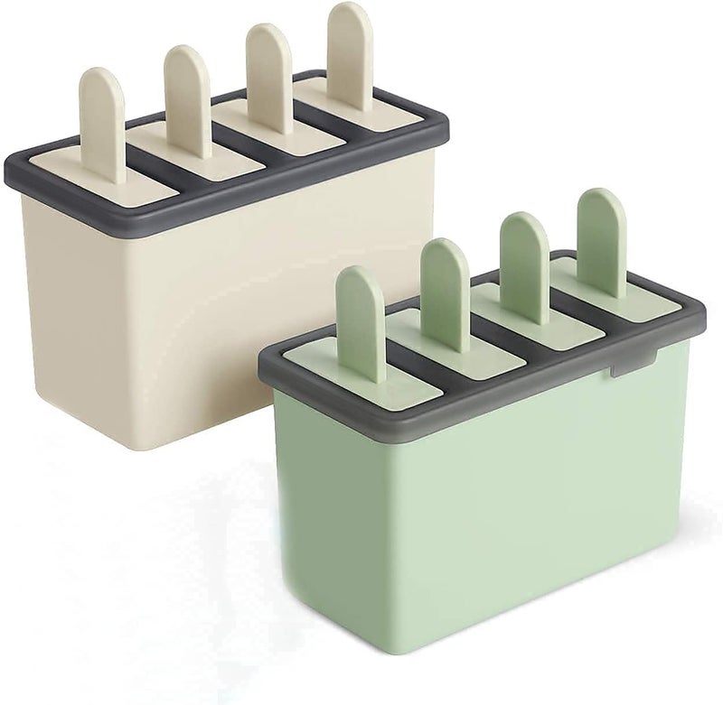 JOLYMIT Reusable Ice Cream Mould and Popsicle Mould with Stick for Making Ice Candy Kulfi Ice Candy Maker Plastic 2 Pack - Image 1