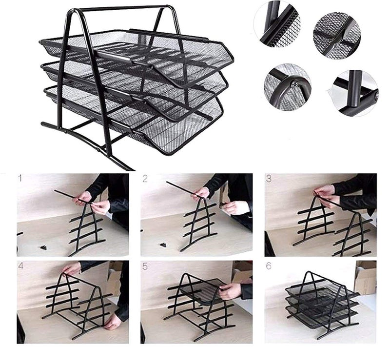 SOLDTRUE 3 Tier Document Tray Desktop Organizer/Rack Storage for Home and Office Accessories Files/Documents/Letters/Magazine/Newspaper Holder - Image 5