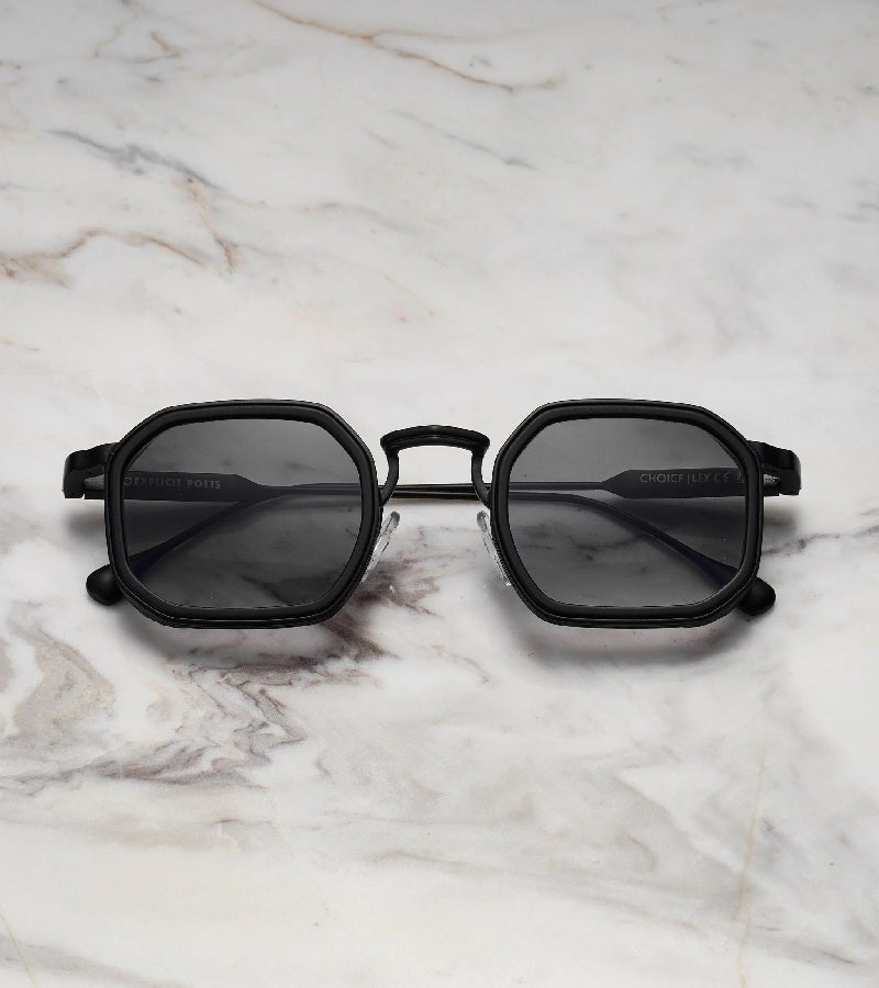  اكسبليست باوتس نظارات شمسية أنيقة للجنسين من ليكس، أسود مطفي وتدرج رمادي - Image 2