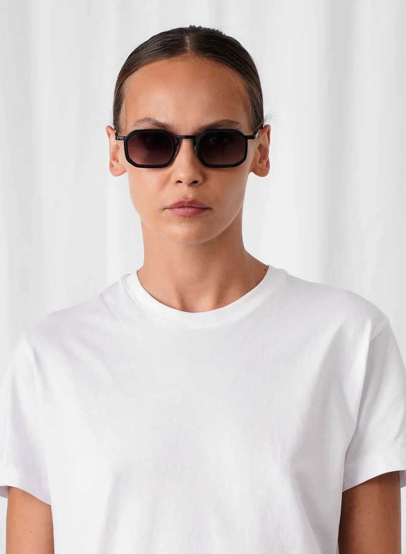 Explicit Poets Explicit Poets Unisex LEX Matt Black & Matt Black - Gradient Gray Stylish Sunglasses, A8EP8