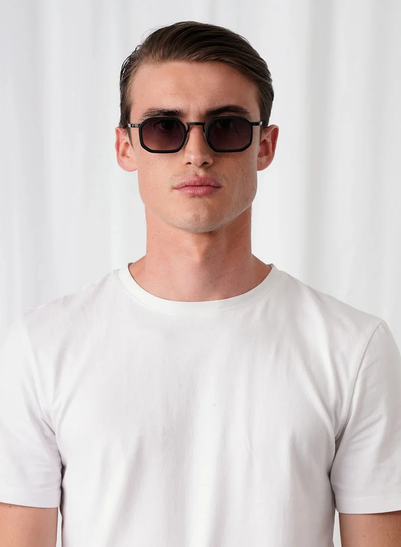 Explicit Poets Explicit Poets Unisex LEX Matt Black & Matt Black - Gradient Gray Stylish Sunglasses, A8EP8