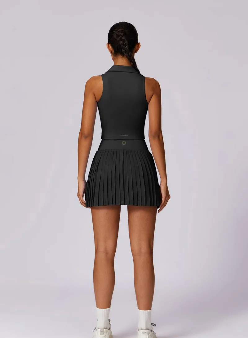 KAWN.YOGA Licorice Black Womens V-Neck Sleeveless Crop Top for Women | Best Price UAE