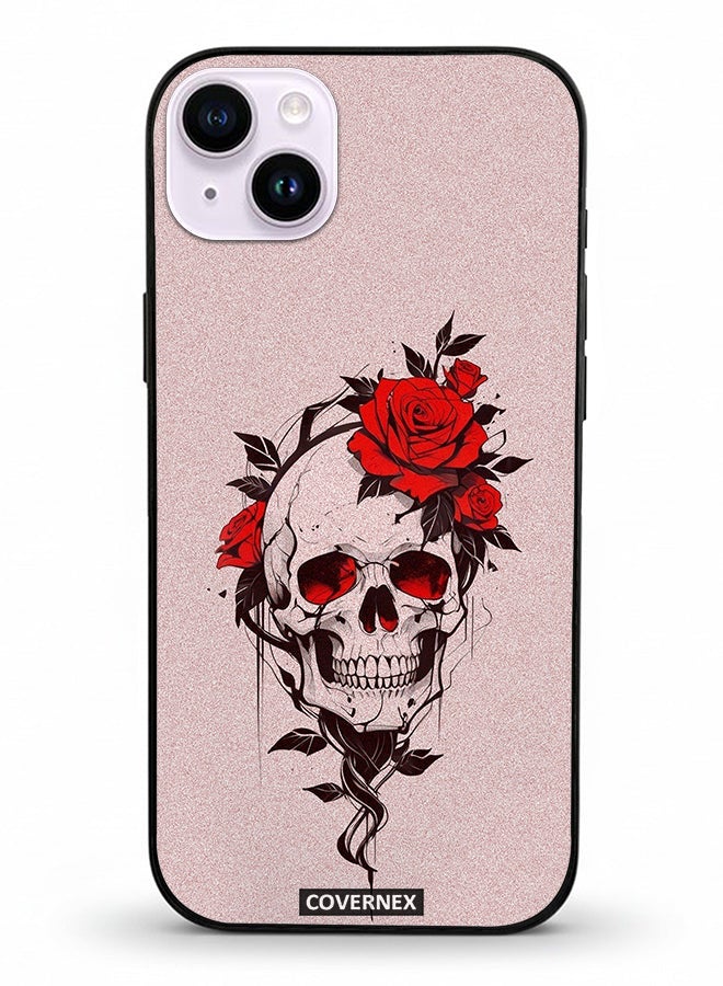 Covernex Apple iPhone 14 Plus Protective Case Cover Printed Featuring Fine Line Art with Rose - Image 2