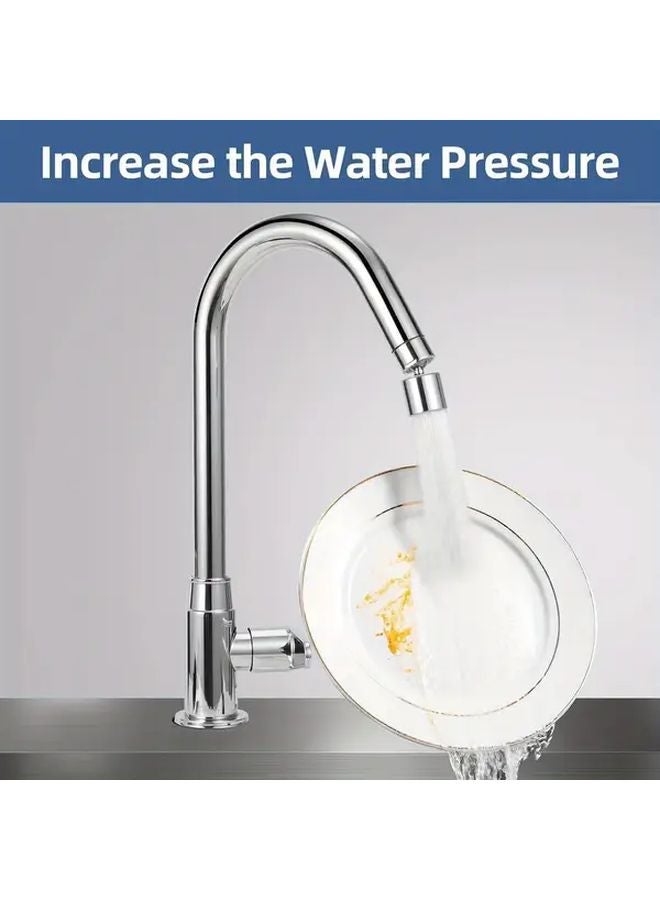 WOLYKIER صنبور مطبخ كروم مع مرشح دوار 360 درجة رأس رش مزدوج الوظيفة معدني متين - Image 4